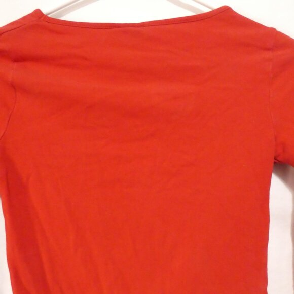 H&M | size 4 | Red Long Sleeve Scoop Neck Tee / T-Shirt - Picture 10 of 16